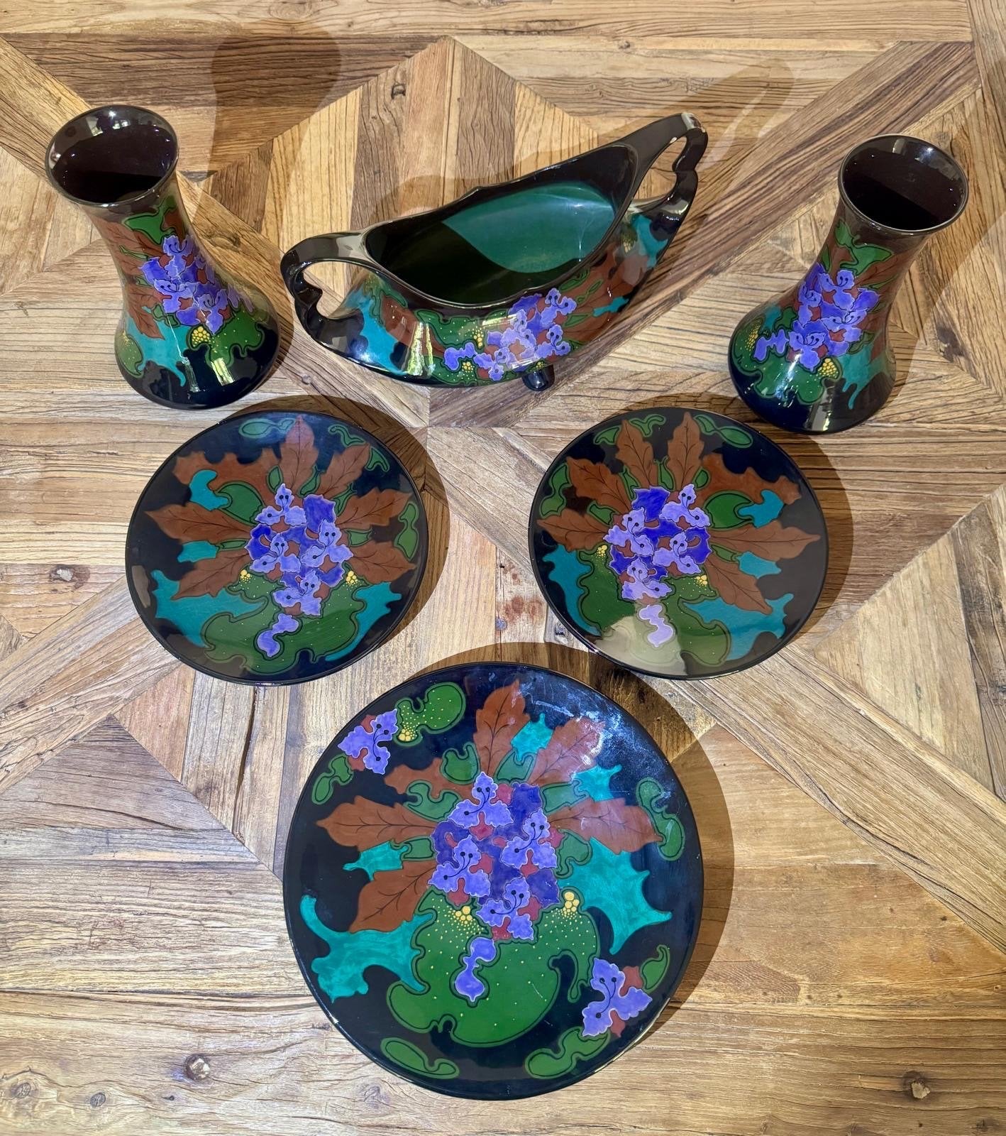 Regina Gouda Holland Art Deco plateel Keramiek Set, Antiek en Kunst, Ophalen of Verzenden