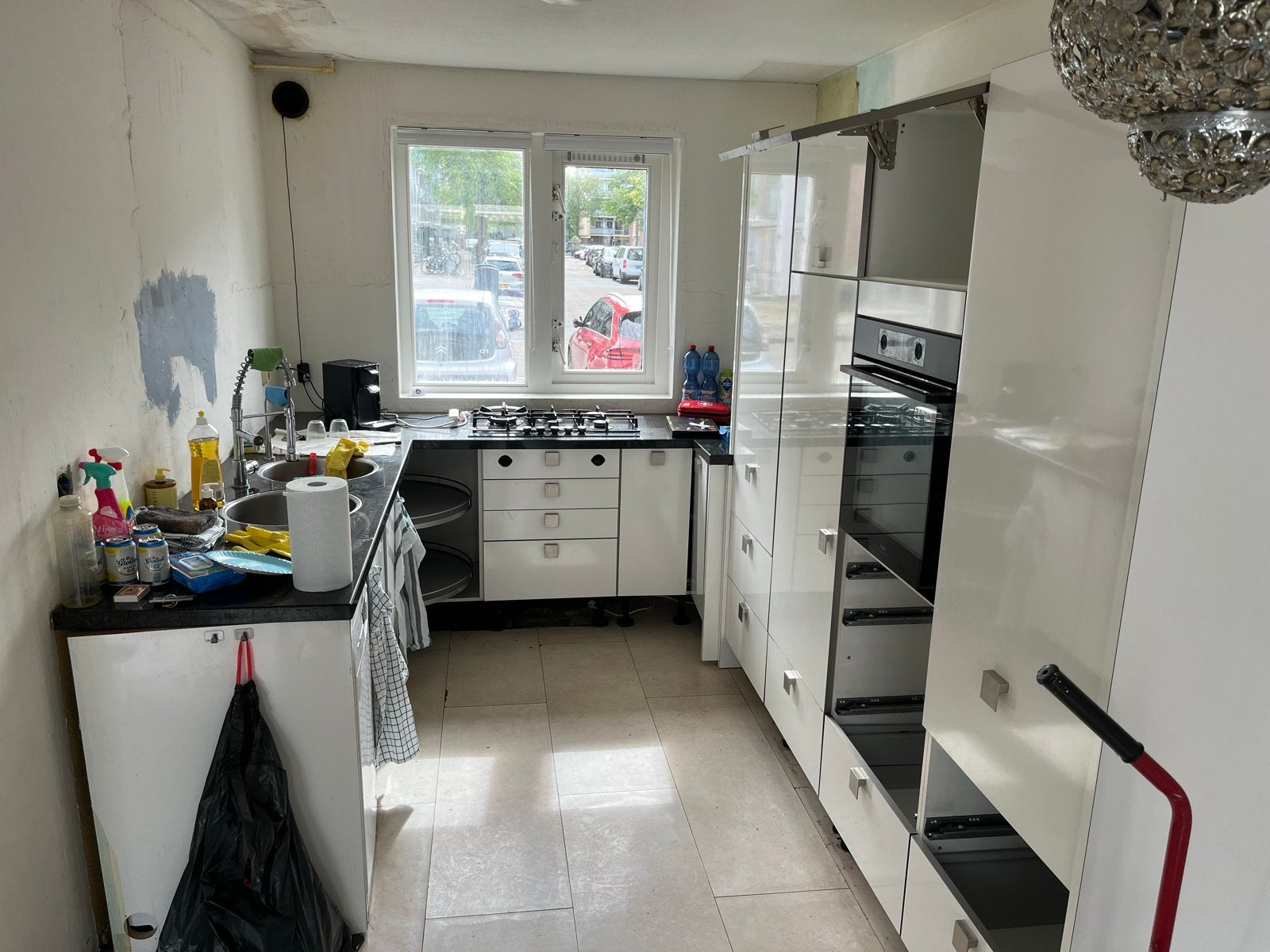 Gratis complete keuken ophalen (excl. vaatwasser), Huis en Inrichting, Ophalen, Gebruikt, Wit, Hoekkeuken