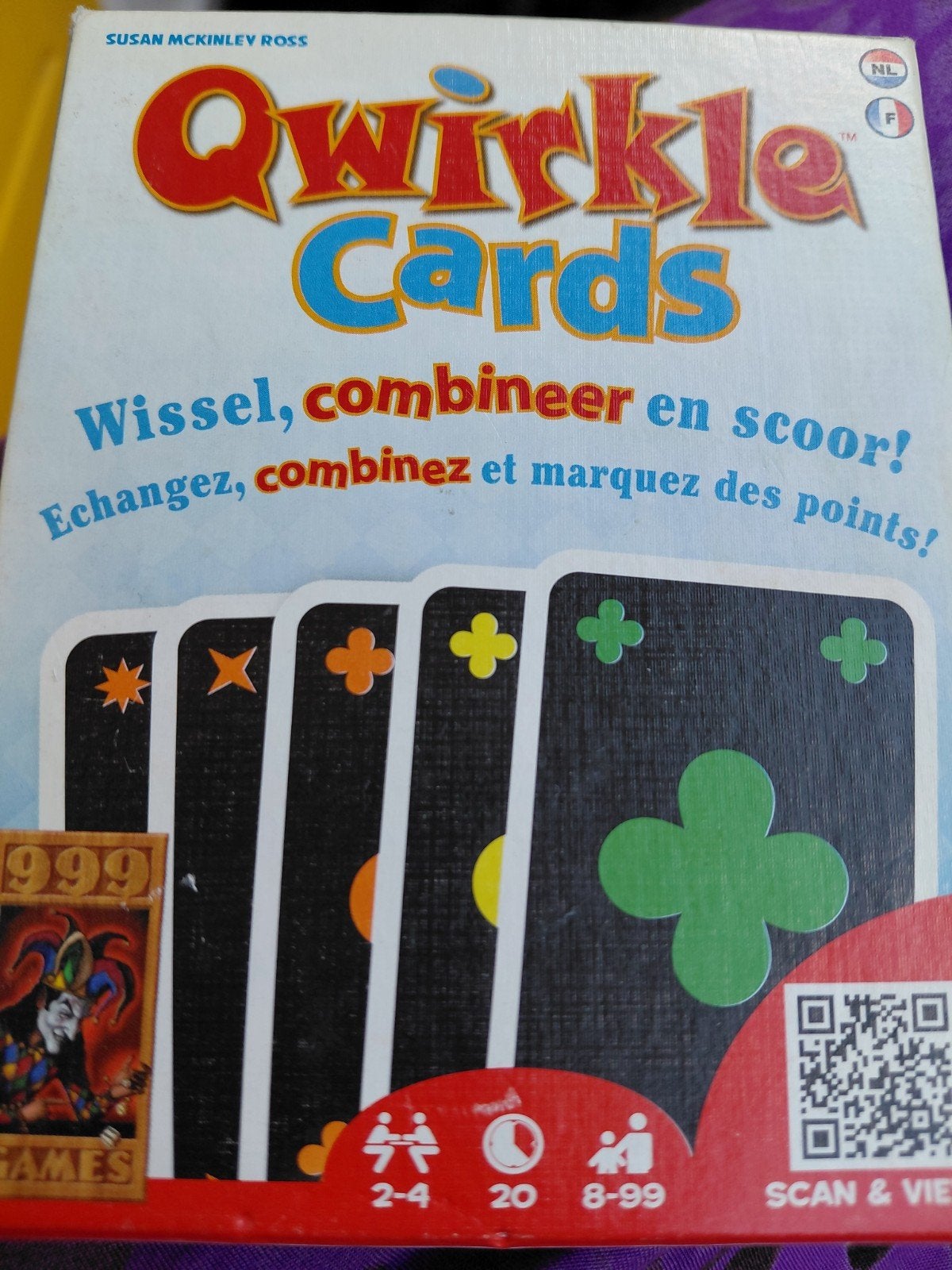 Qwirkle Cards: Wissel, combineer en scoor!, Hobby en Vrije tijd, Een of twee spelers, Ophalen of Verzenden, Gebruikt, 999 Games