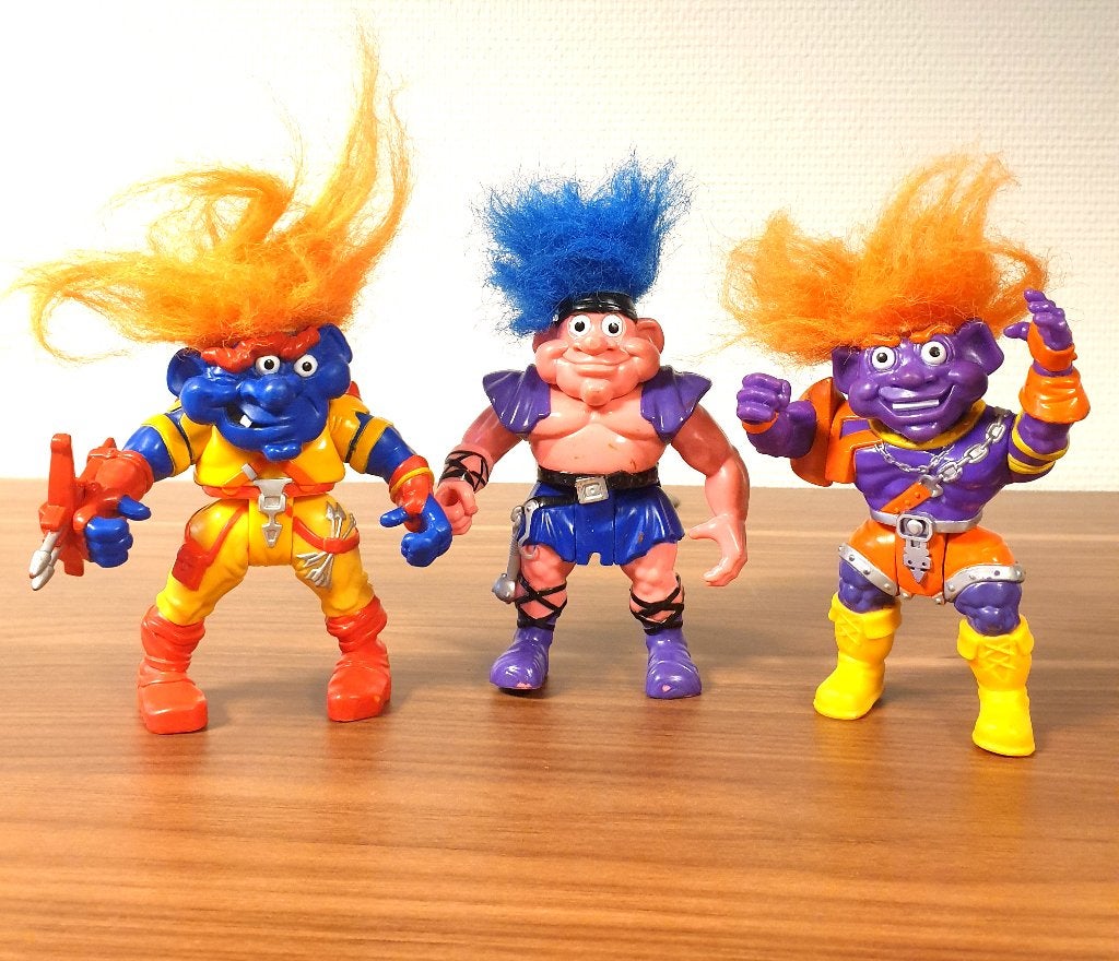 3 TROLL WARRIORS ACTIE FIGUREN VINTAGE!, Ophalen of Verzenden
