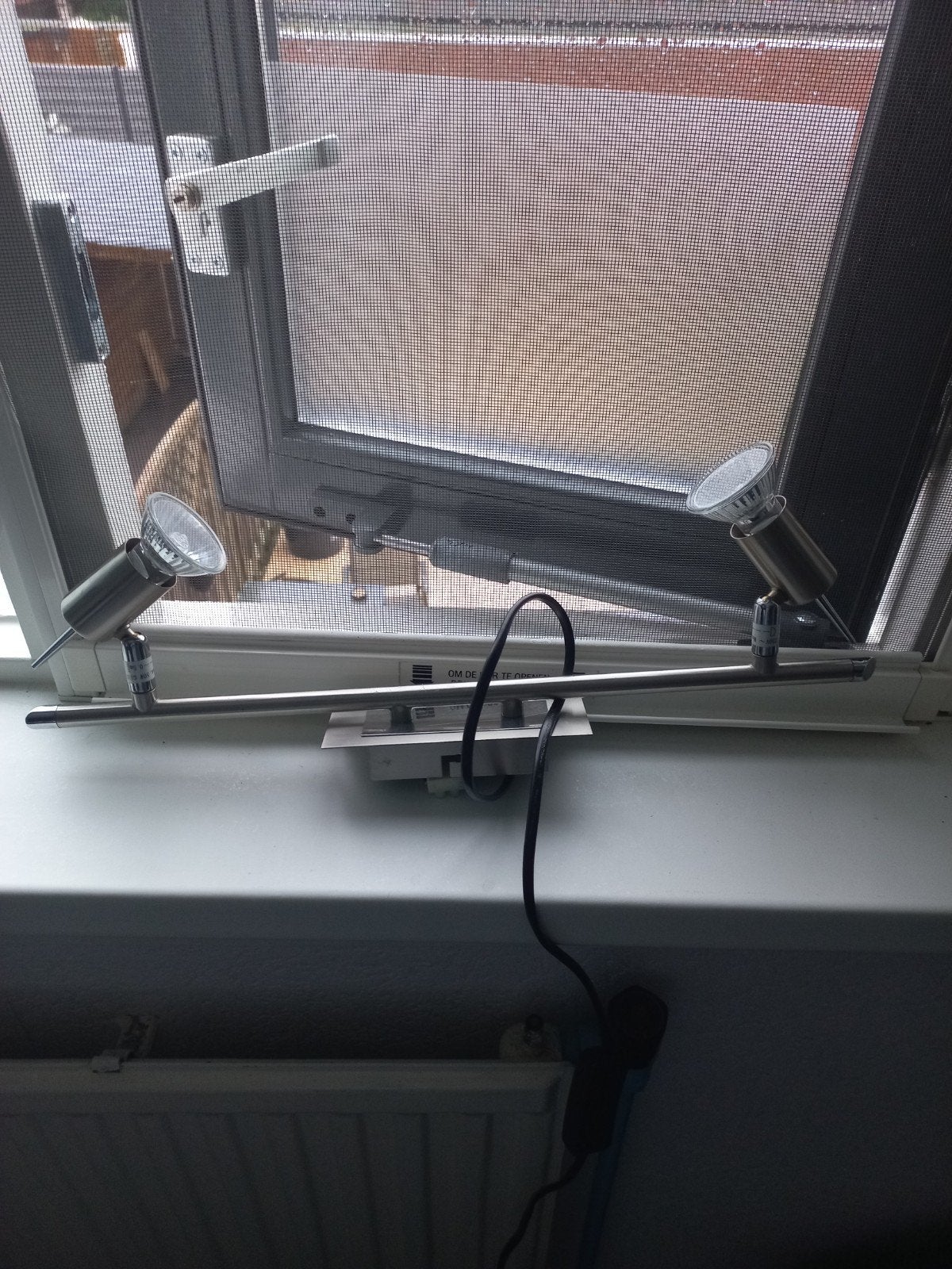 Aluminium dubbele beweegbare spots, Overige materialen, Geschikt voor plafondmontage, Ophalen of Verzenden, Zo goed als nieuw