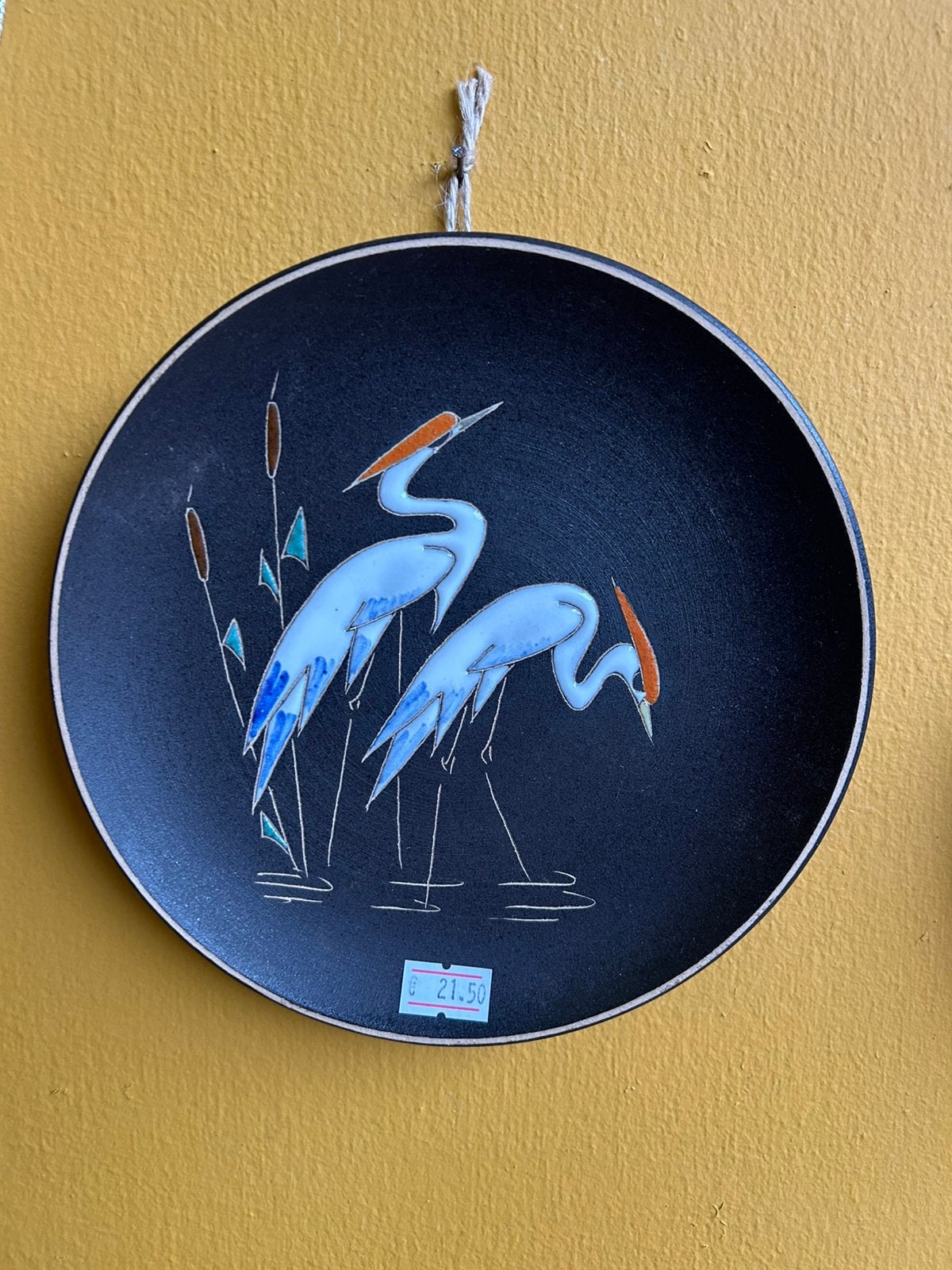 Vintage jaren 60/70 Ruscha wandbord met vogels, Ophalen of Verzenden