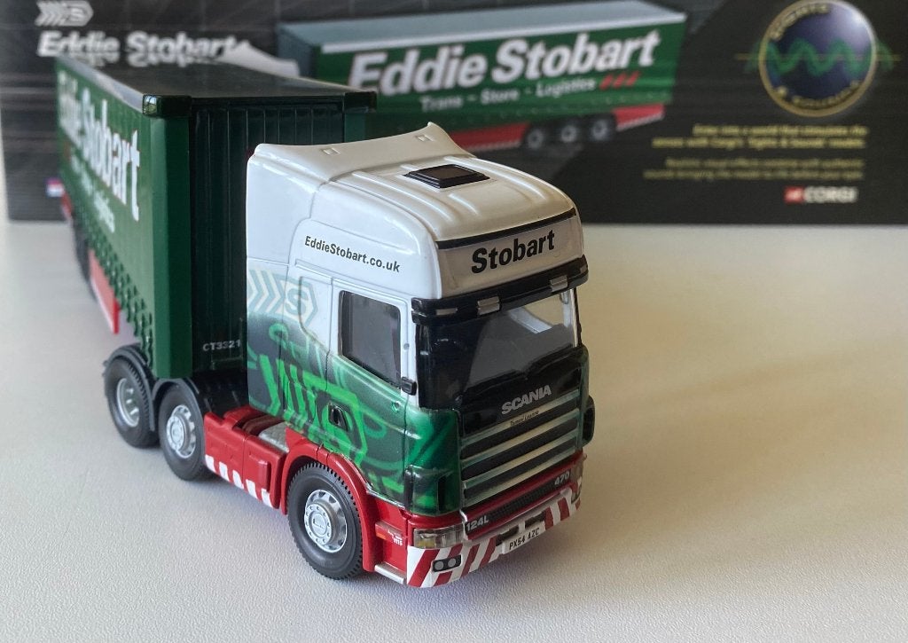 Corgi - Scania 124 L - 470 Eddie Stobart Licht & Geluid, Ophalen of Verzenden, Zo goed als nieuw, Bus of Vrachtwagen, Corgi