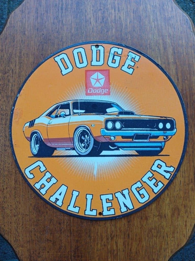 Emaille reclamebord DODGE Challenger MOPAR U.S.A., Verzamelen, Ophalen of Verzenden, Gebruikt, Auto's