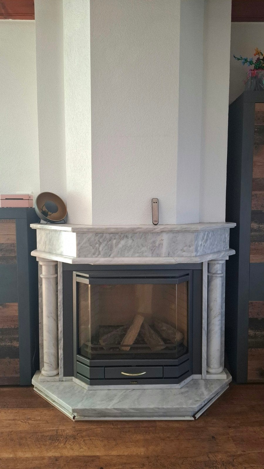 Faber gashaard met marmer/natuursteen schouw, Huis en Inrichting, Ophalen, Gebruikt, Gas, Inbouw