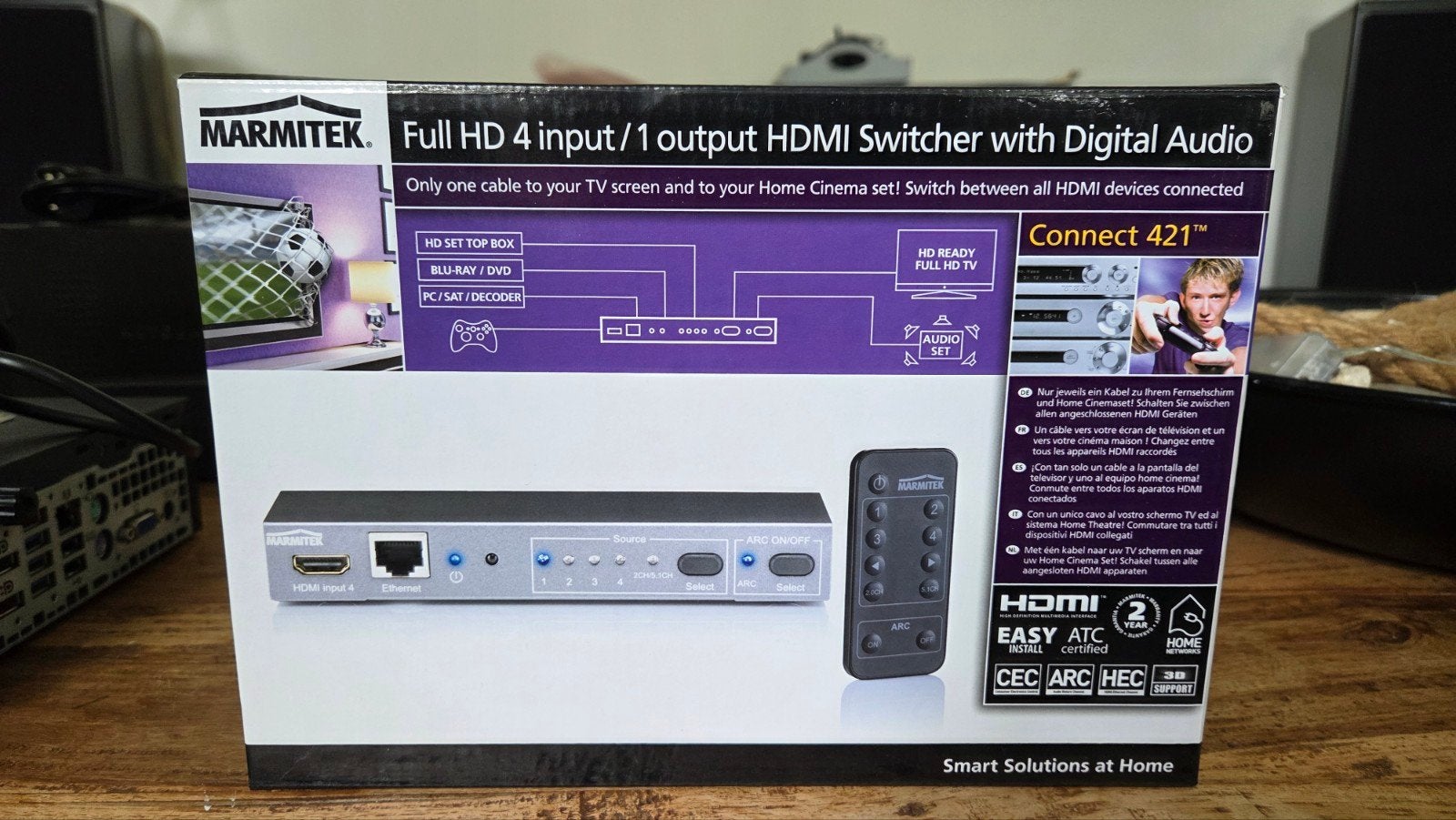 Marmitek Connect 421 set E HDMI Switcher Full HD 4 in/1 uit, Ophalen of Verzenden, Zo goed als nieuw, Overige merken