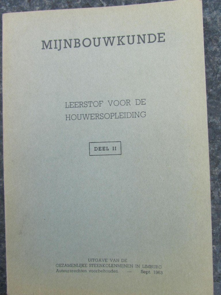 boekje  MIJNBOUWKUNDE deel 2, Ophalen of Verzenden, Gelezen