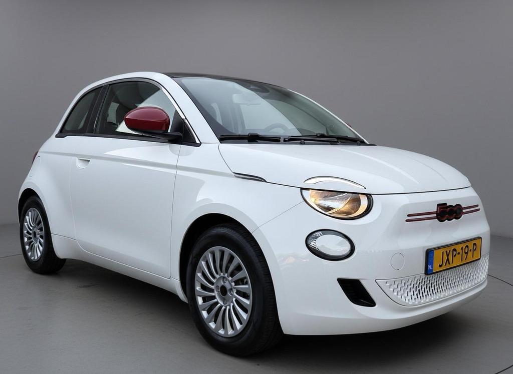 Fiat 500 RED 24 kWh Navi Camera Carplay Led Cruise SOH 100%, Stof, Gebruikt, 95 pk, Met garantie (alle)