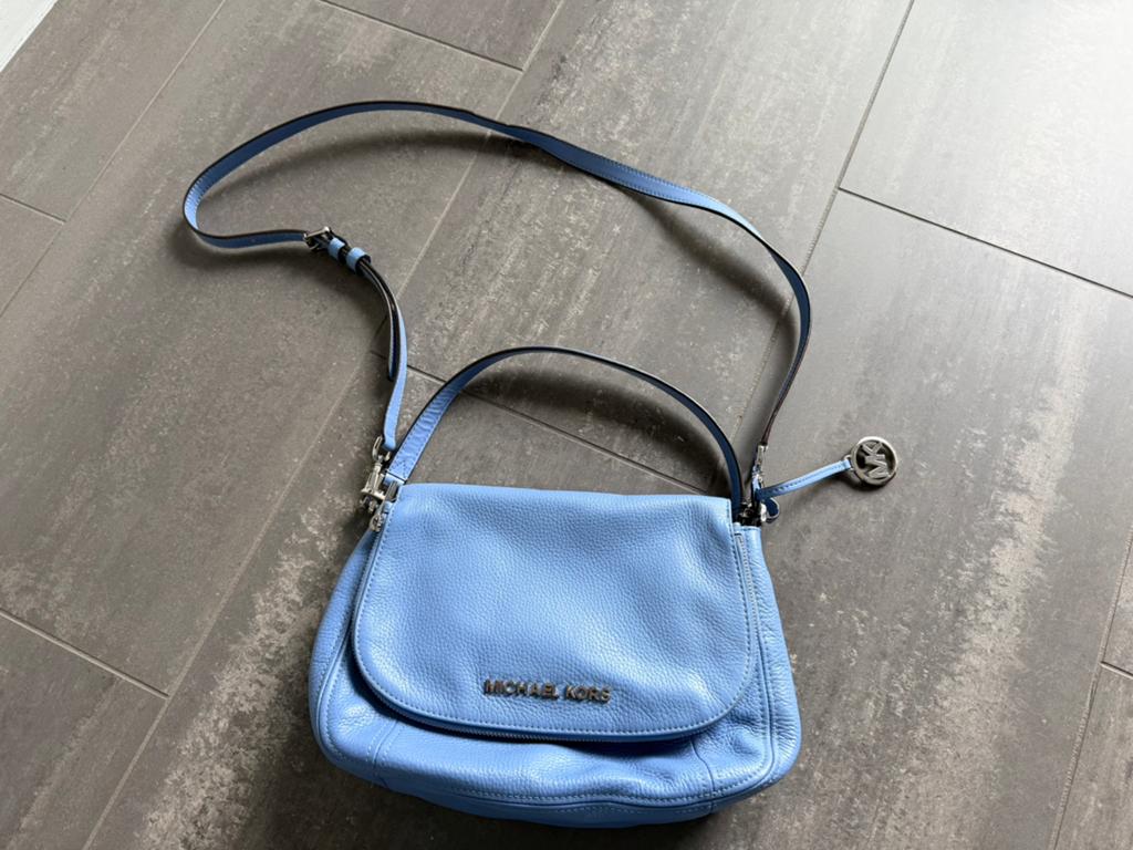 Blauwe handtas van Michael Kors, Ophalen of Verzenden, Zo goed als nieuw, Blauw, Leer