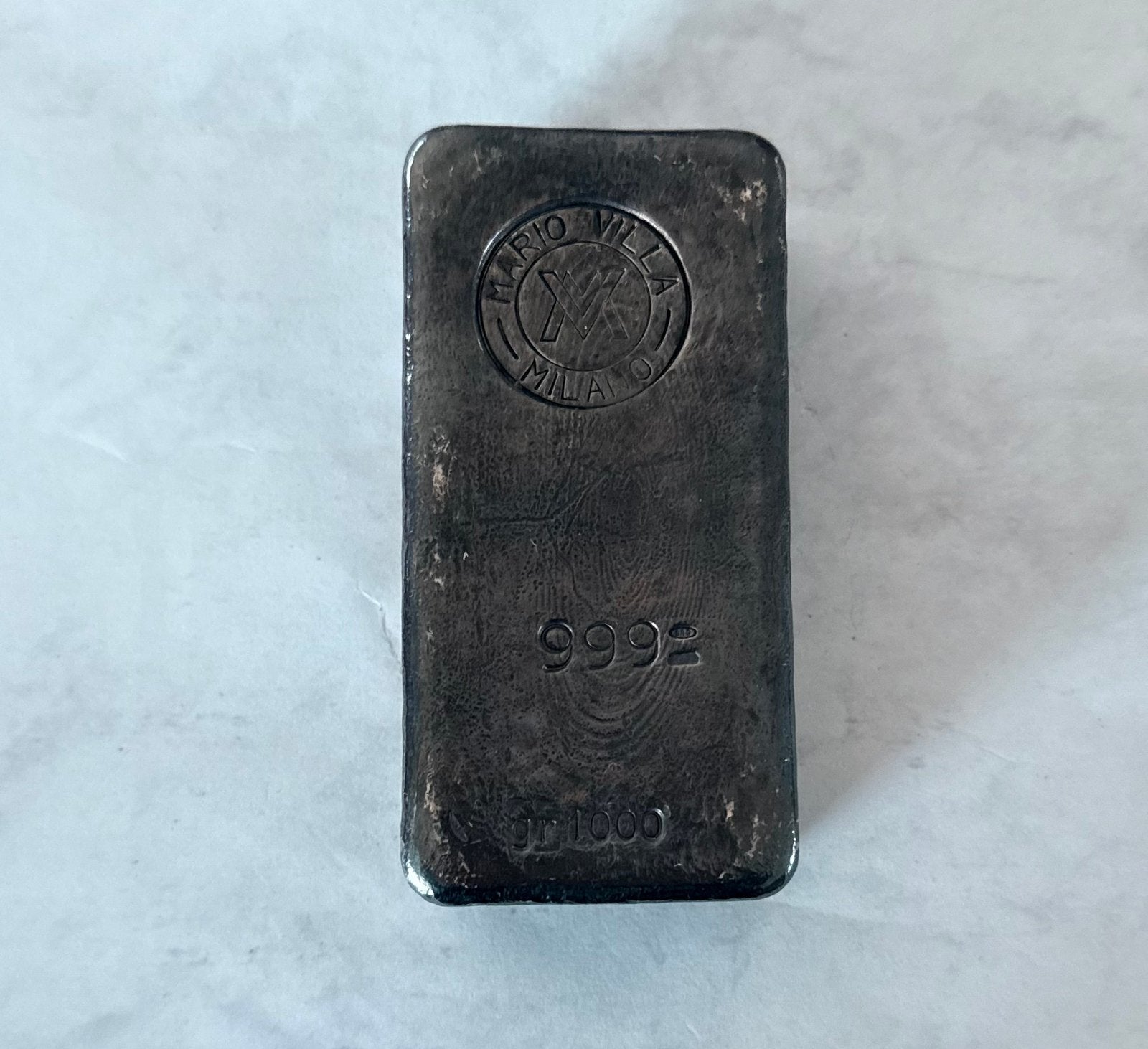1 kilo zilver Mario Villa / Italia Refiner / Donkere Patina, Ophalen, Zilver