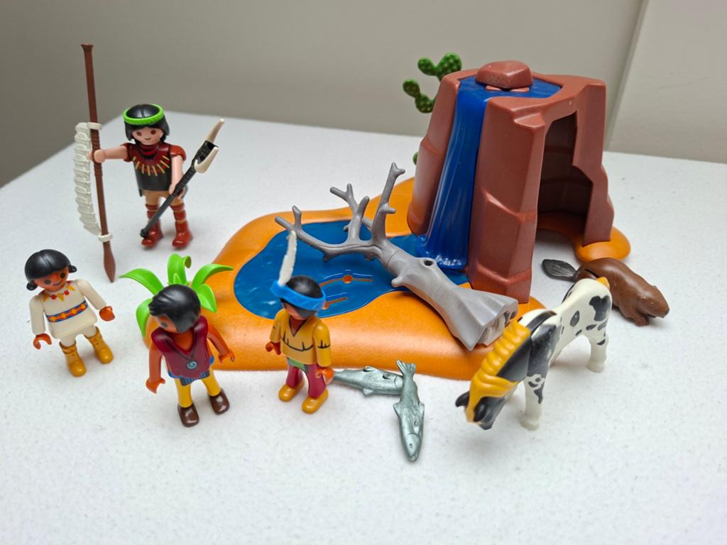 Playmobil Indianen Set met Waterval en Dieren, Ophalen of Verzenden, Zo goed als nieuw