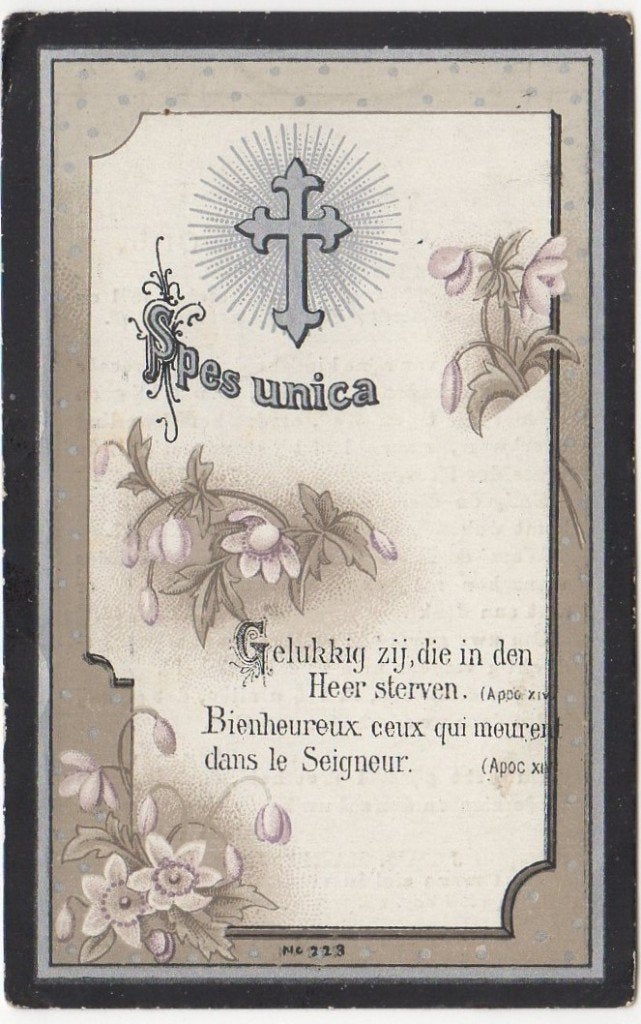 Adrianus de Bont 1831 Tilburg + 1902 Tilburg, 70 jaar oud, Verzamelen, Bidprentjes en Rouwkaarten, Verzenden