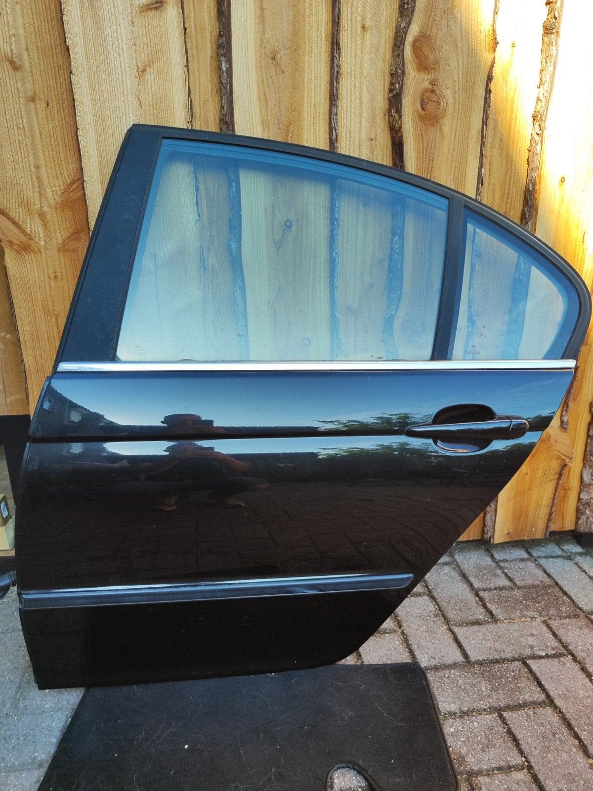 Deur BMW E46 links achter zwart portier la 475 black sapphir, Ophalen, BMW