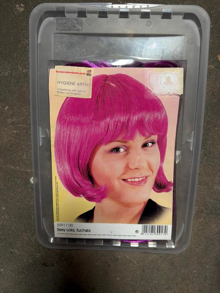 Fuchsia pruik - Sexy Lola, Ophalen, Nieuw, Carnaval, Accessoires