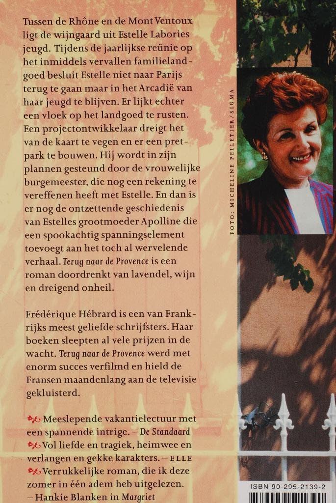 Terug naar de Provence (1998), Boeken, Europa overig, Verzenden, Frédérique Hébrard, Zo goed als nieuw
