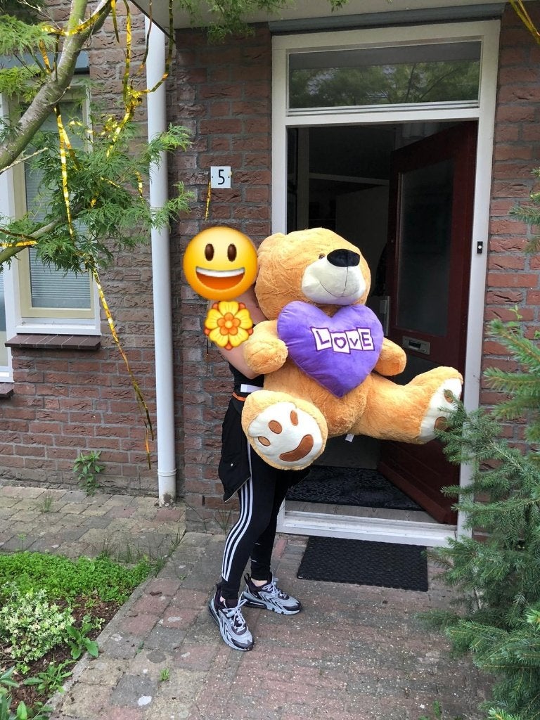 Grote knuffelbeer, Kinderen en Baby's, Speelgoed | Knuffels en Pluche, Ophalen, Beer, Goud, Zo goed als nieuw