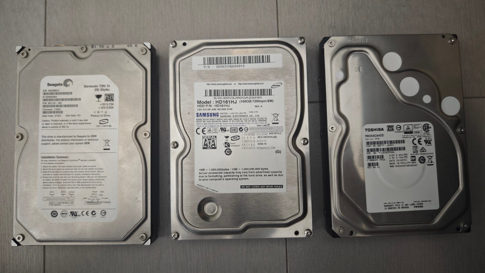 Diverse Hdd schijven Seagate, Samsung en Toshiba, Computers en Software, Harde schijven, Intern, Gebruikt, Ophalen of Verzenden