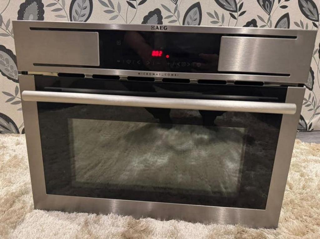Te Koop Nette AEG Combi Oven Magnetron Met Grill, Ophalen, Combimagnetron, Hete lucht, Inbouw