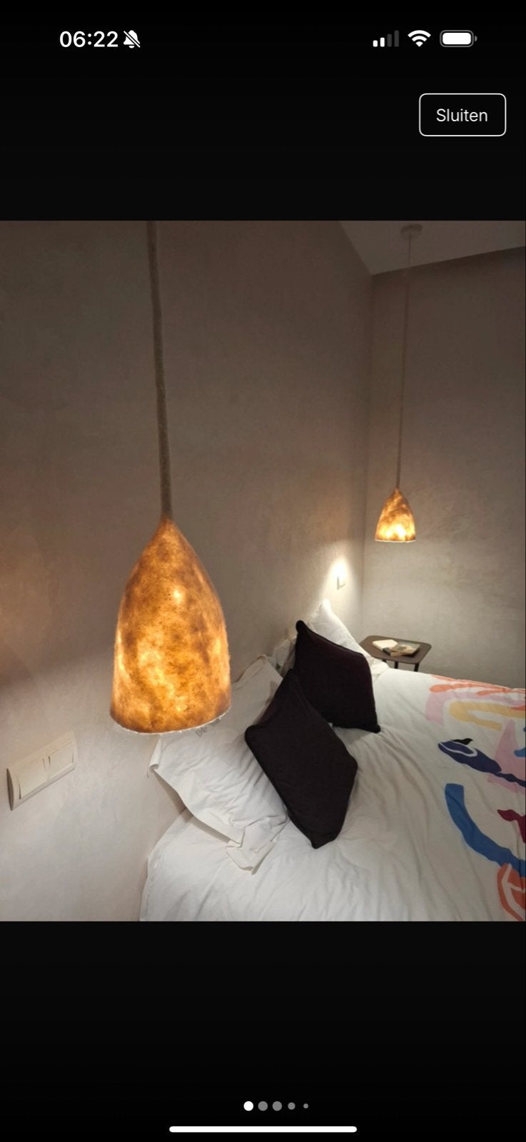 Handgemaakte Marokkaanse Hanglamp van Vilt en Schapenwol, Ophalen of Verzenden, Nieuw, Natuurlijk materiaal, Overige fittingen