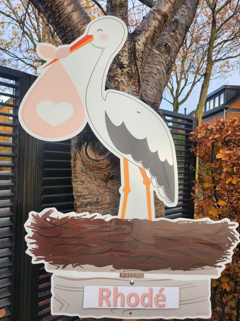 Ooievaar of een ander leuk geboortebord huren, Kinderen en Baby's, Kraamcadeaus en Geboorteborden, Ophalen, Nieuw, Geboortebord