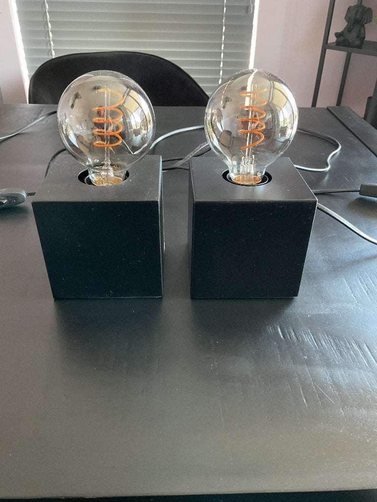 2x Tafellamp Lex van Karwei incl ledlampen, Gebruikt, Overige merken, Zwart, Met schakelaar