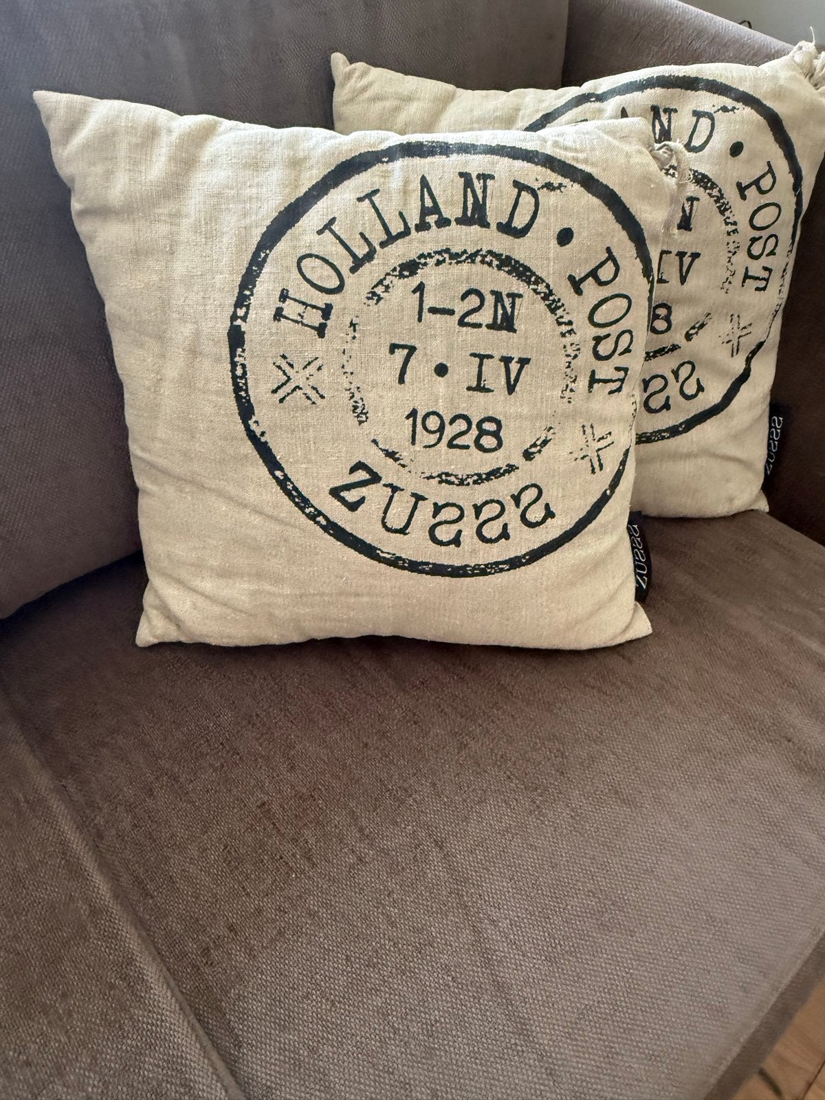 ZUSSS Sierkussens Zand Linnen 40x40 cm (set van 2), Zusss, Beige, Vierkant, Nieuw