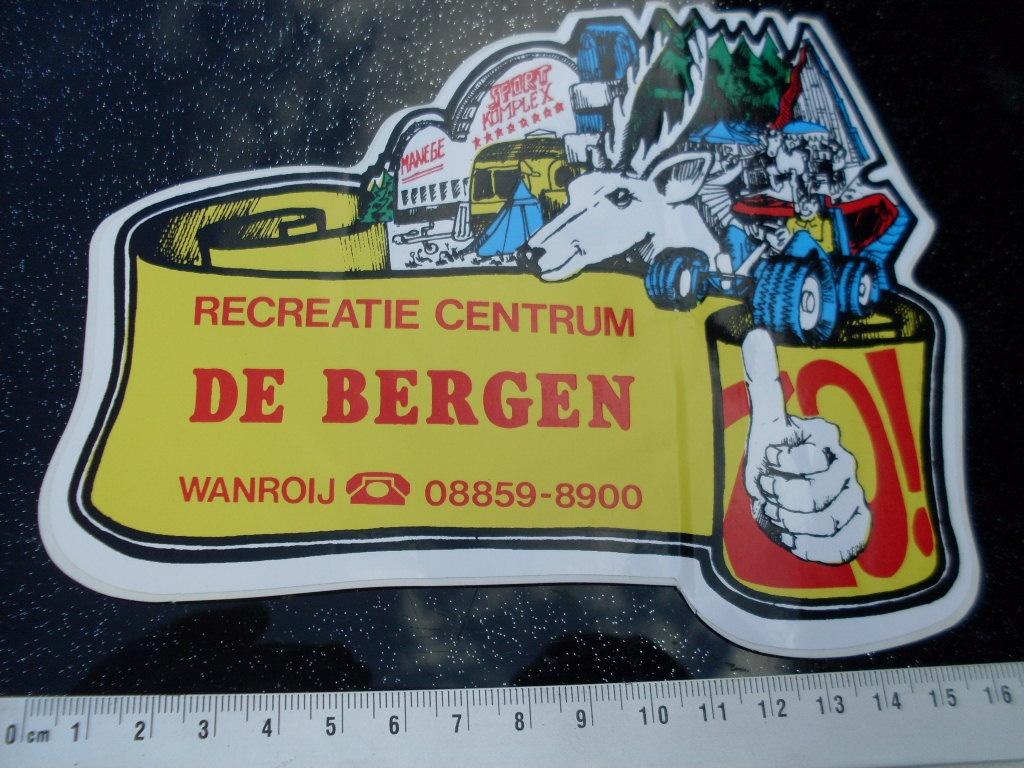 sticker recreatie centrum de bergen wanrooij logo, Verzenden, Zo goed als nieuw, Bedrijf of Vereniging