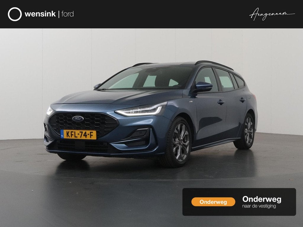 Ford Focus Wagon 1.0 EcoBoost Hybrid ST Line | Parkeercamera, Stof, Gebruikt, 1404 kg, Blauw