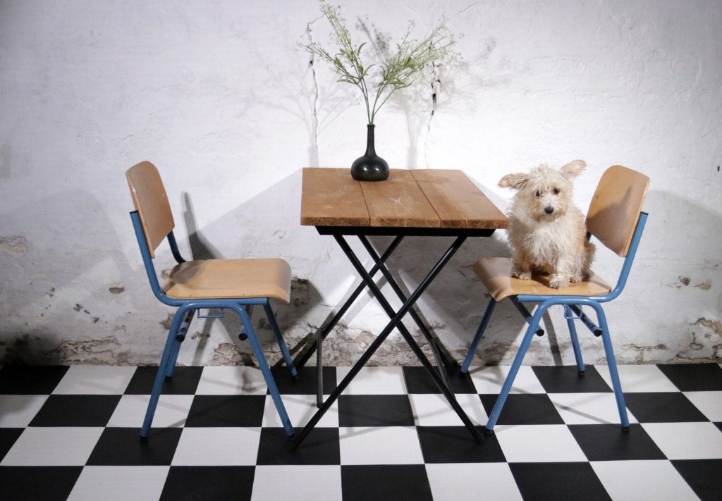 Franse Stijl Klaptafel Bistro/Terrastafel Bruin/Zwart, Tuin en Terras, Ophalen, Nieuw, Rechthoekig, Hout