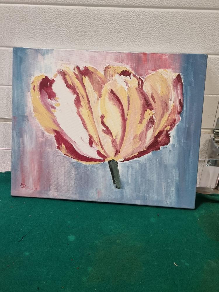 schilderij tulp in bloei mb 2008, Ophalen of Verzenden, 'T Olde Gre-j, Info@toldegrej.nl, Endepoelstraat 20f Didam