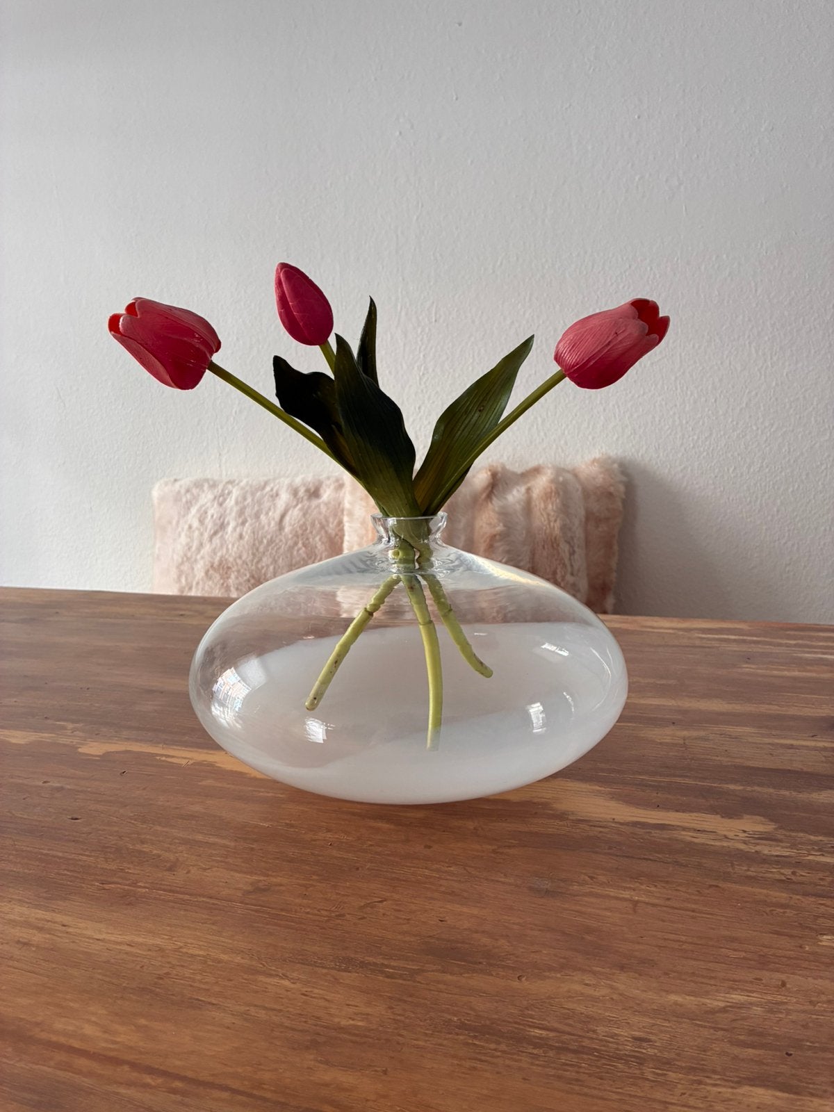 Discus vaas glas, Ophalen of Verzenden, Zo goed als nieuw, Glas