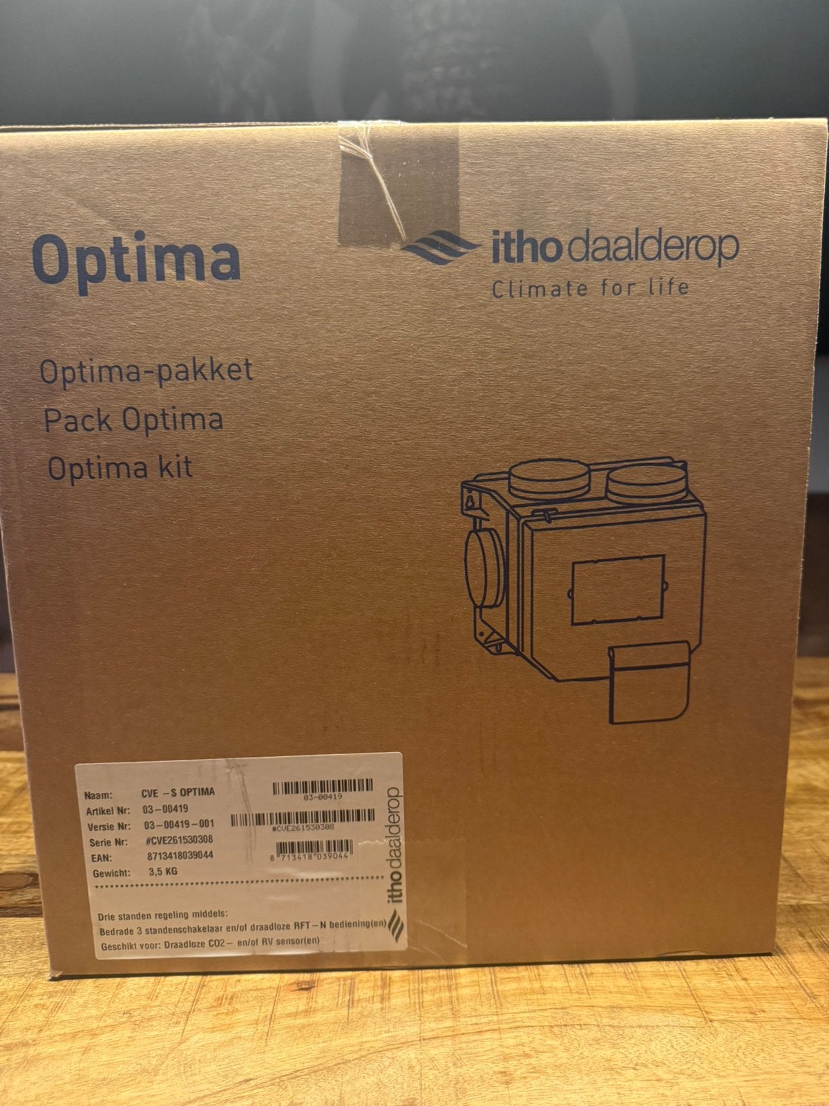 Itho mechanische ventilatie box met vochtsensor, Doe-het-zelf en Verbouw, Ventilatie en Afzuiging, Ophalen of Verzenden, Nieuw
