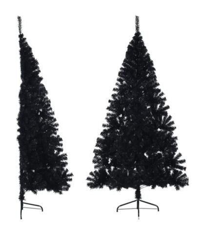 Halfronde kunstkerstboom met standaard 180cm x 115cm zwart, Ophalen of Verzenden, Zo goed als nieuw