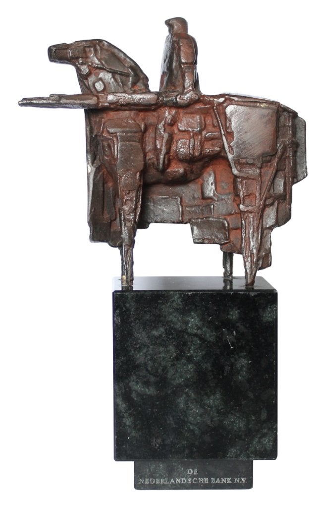 BRONZEN BEELD Eric Claus DE WACHTER NEDERLANDSCHE BANK 1970, Ophalen of Verzenden, Brons, Beeld