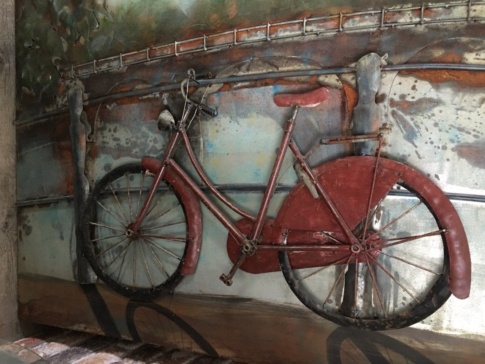 Metalen 3D Schilderij met Fiets - Unieke Wanddecoratie, Antiek en Kunst, Ophalen