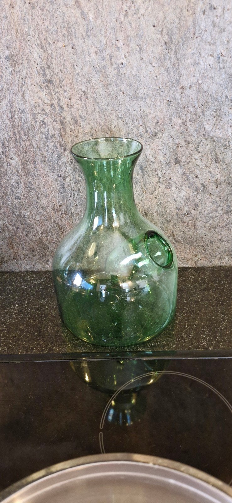 Groene glazen wijnkan, Antiek en Kunst, Antiek | Vazen, Ophalen of Verzenden