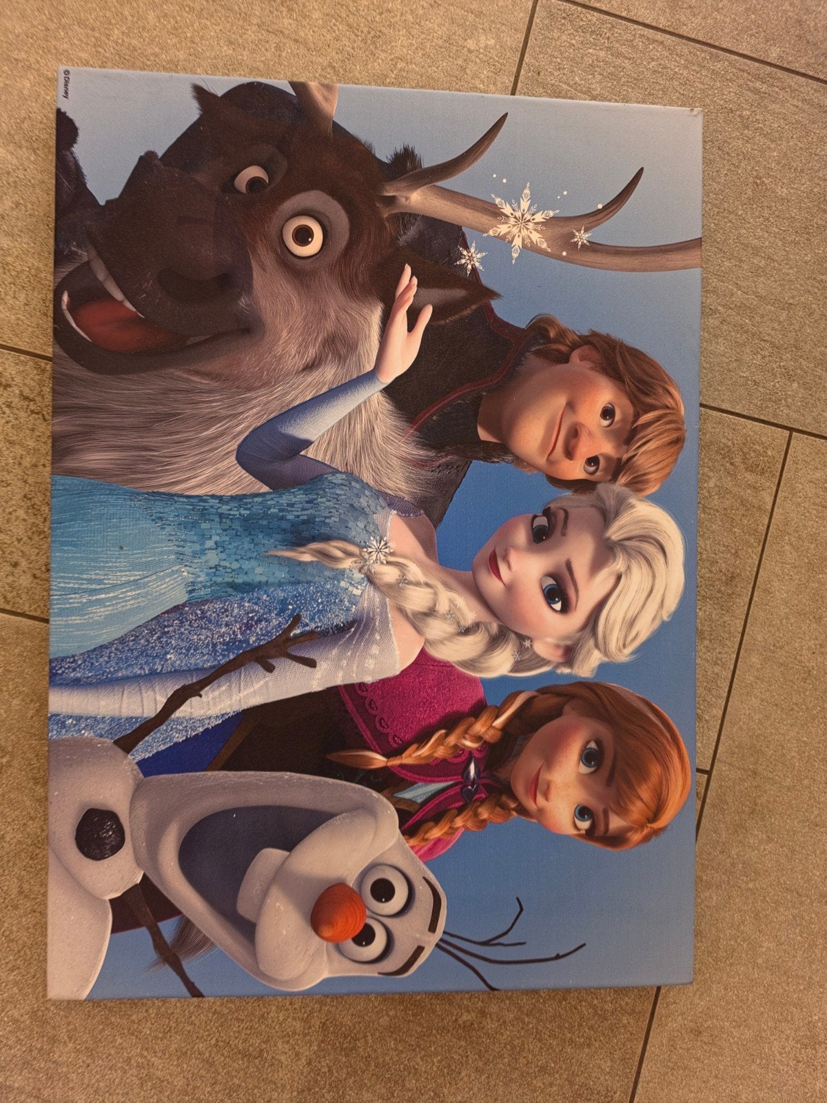 Disney Frozen Canvas Schilderij - Elsa, Anna, Olaf, Ophalen, 50 – 75, Gebruikt, Print
