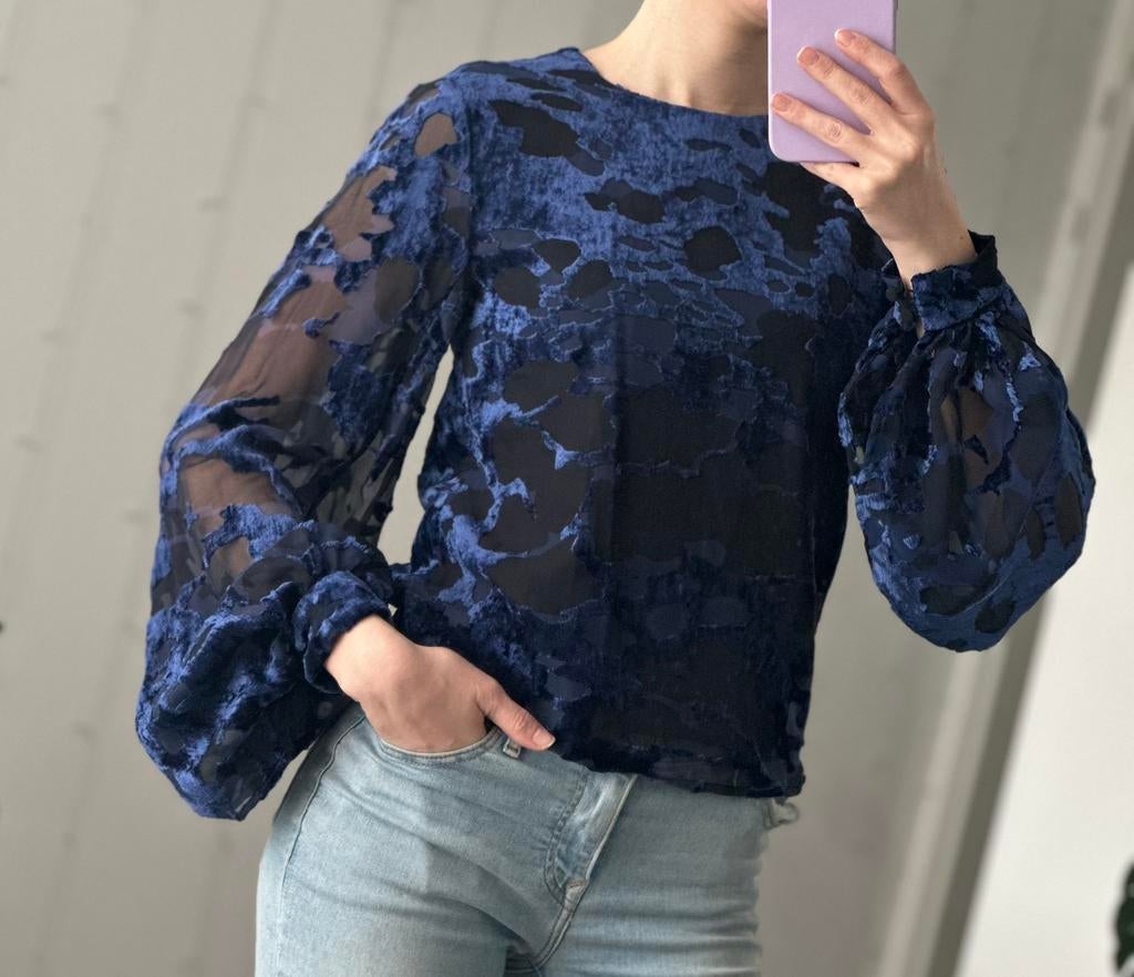 & Other stories blouse zwart blauw xs, Verzenden, Zo goed als nieuw, Maat 34 (XS) of kleiner, Blauw