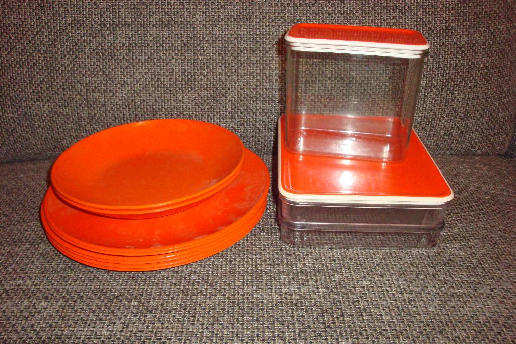 11x retro vintage Mepal camping servies delen, oranje, Ophalen of Verzenden, Gebruikt