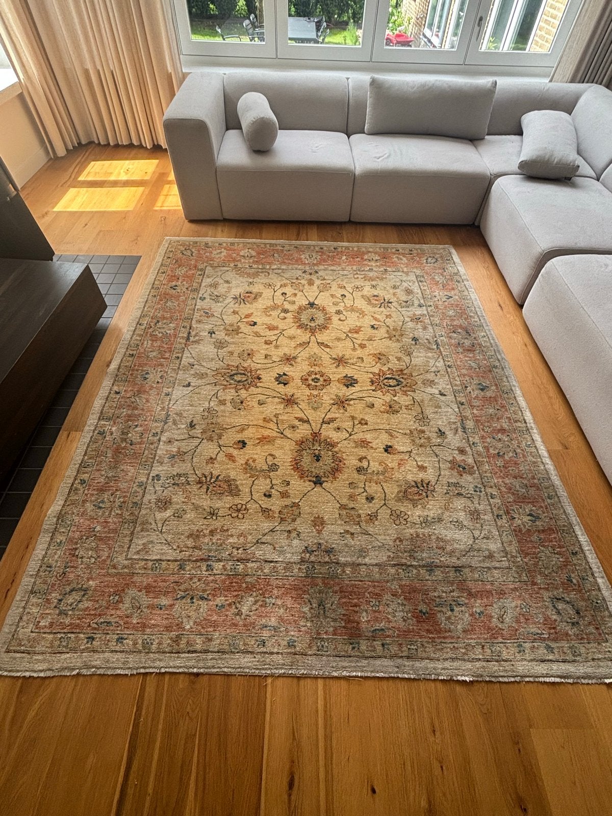 Prachtig Ziegler vloerkleed - Beige/Rood - 200x150 cm, Huis en Inrichting, Ophalen, Gebruikt, 150 tot 200 cm, 200 cm of meer