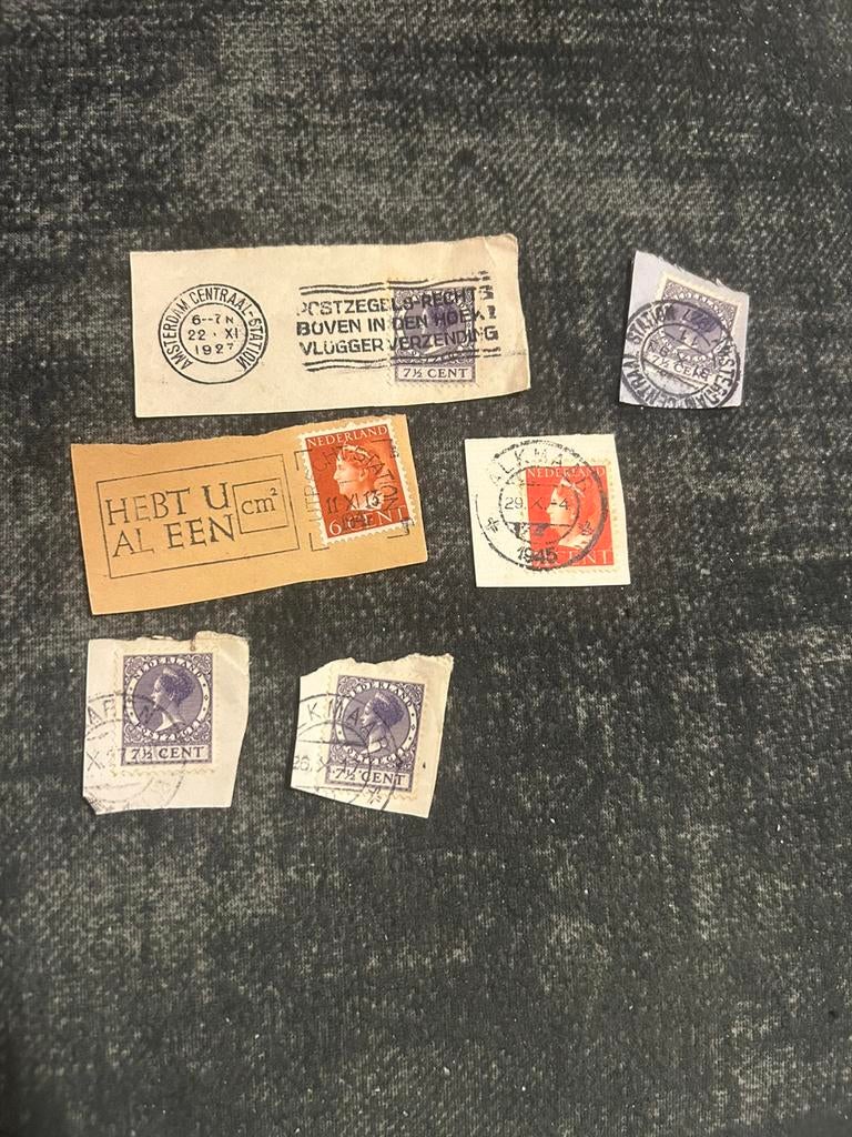 Postzegels WILHELMINA oa 1927 en 1945, Ophalen of Verzenden, T/m 1940, Gestempeld