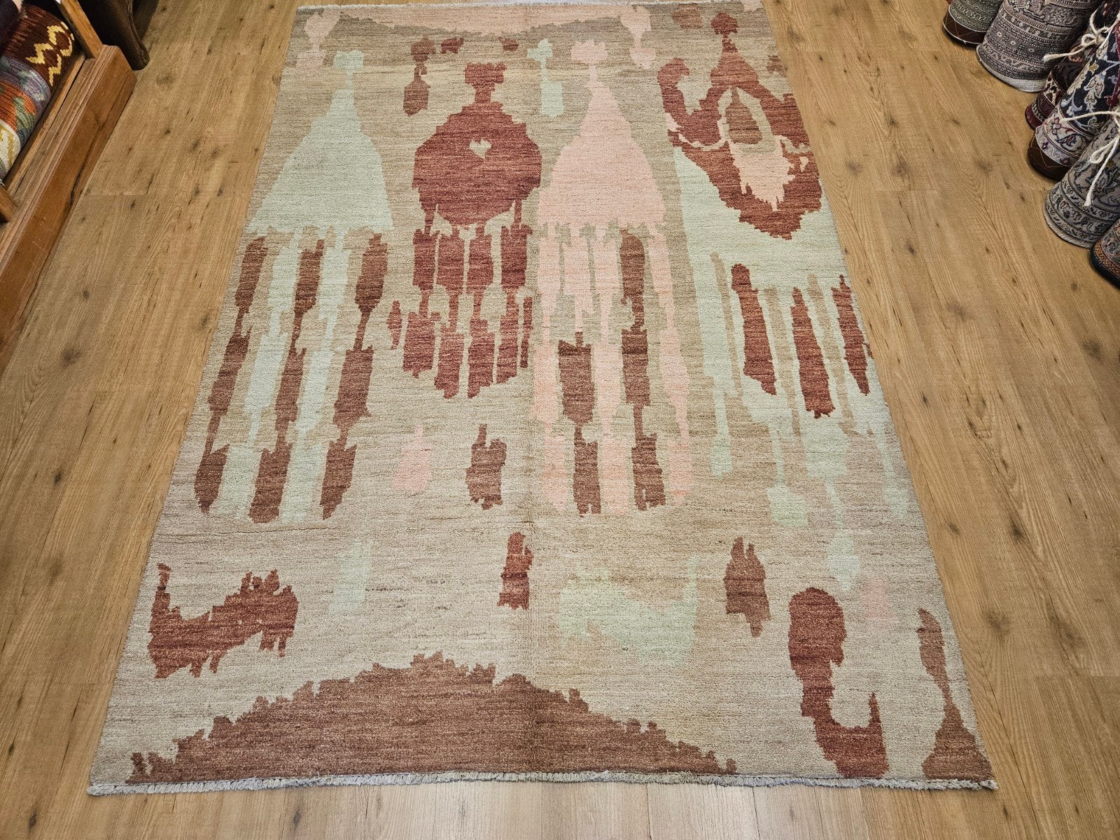 Handgeknoopt oosters tapijt modern 253x169, Info@SlatsAntiek.nl, Groen, Perzisch, 150 tot 200 cm