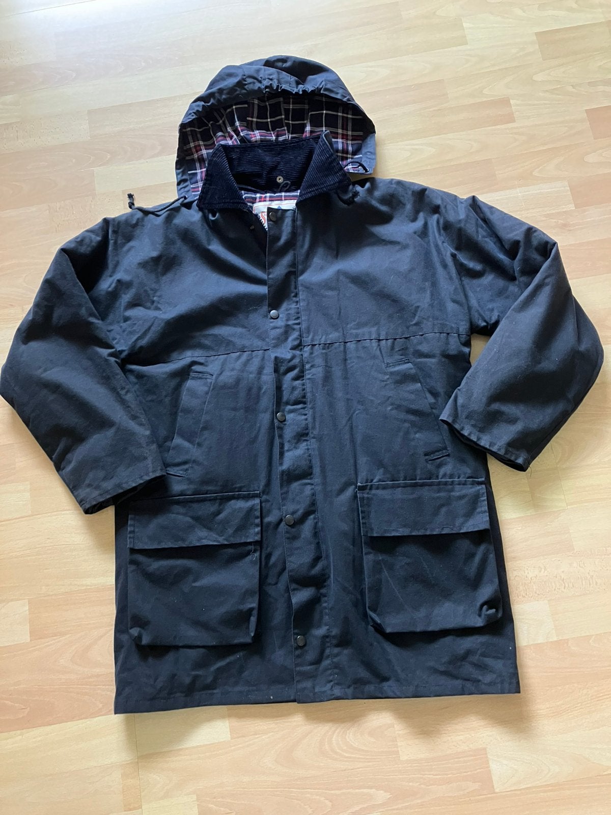 Styltex donkerblauwe originele Engelse waxcoat mt M/L izgs, Ophalen of Verzenden, Gedragen, Maat 48/50 (M), Blauw
