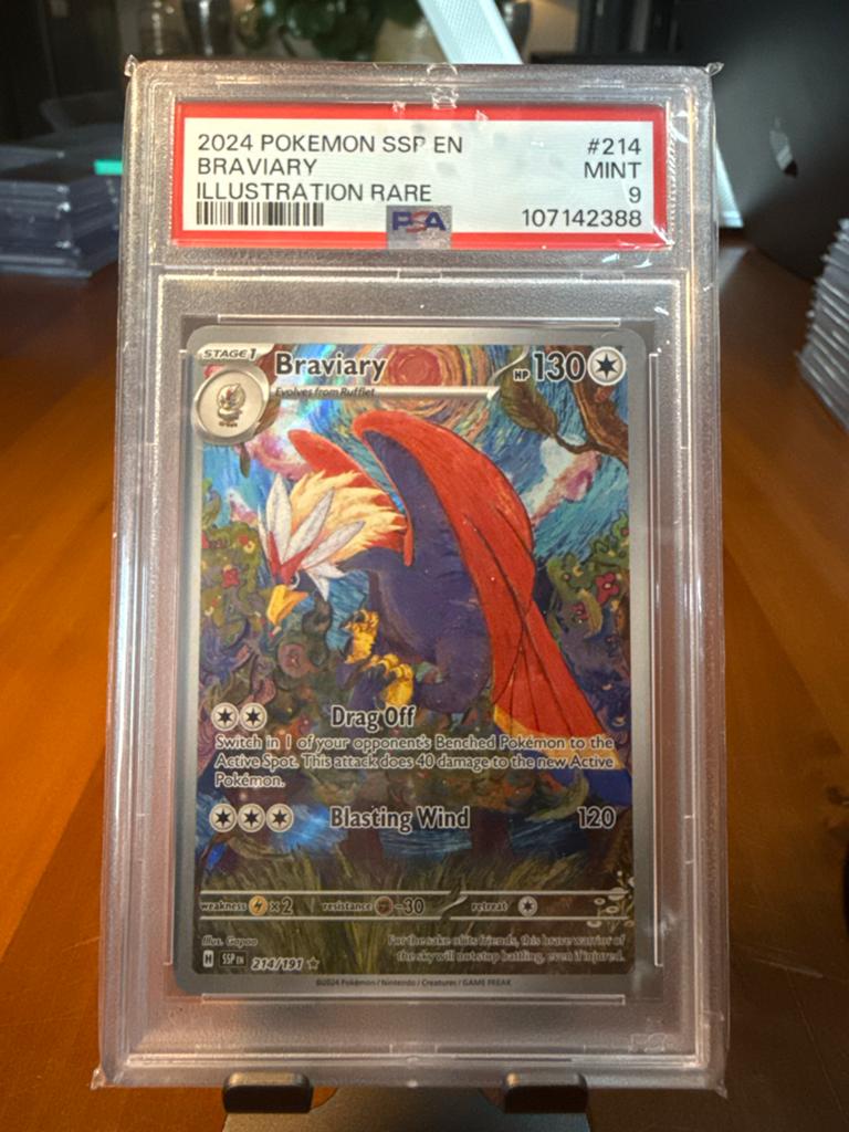 Braviary  #214 - Illustration Rare (2024) - PSA 9, Ophalen of Verzenden, Zo goed als nieuw, Losse kaart