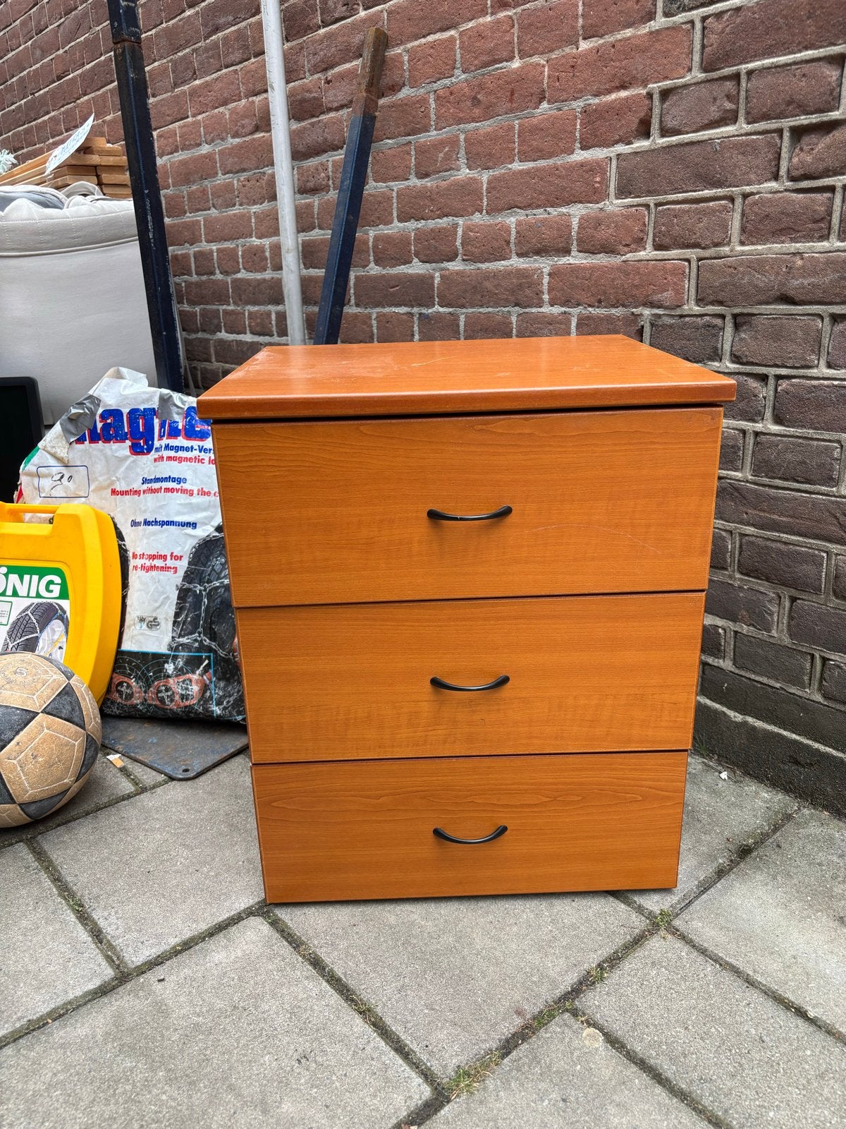 Houten ladekast met 3 laden, Ophalen, Gebruikt, 50 tot 100 cm, 3 of 4 laden