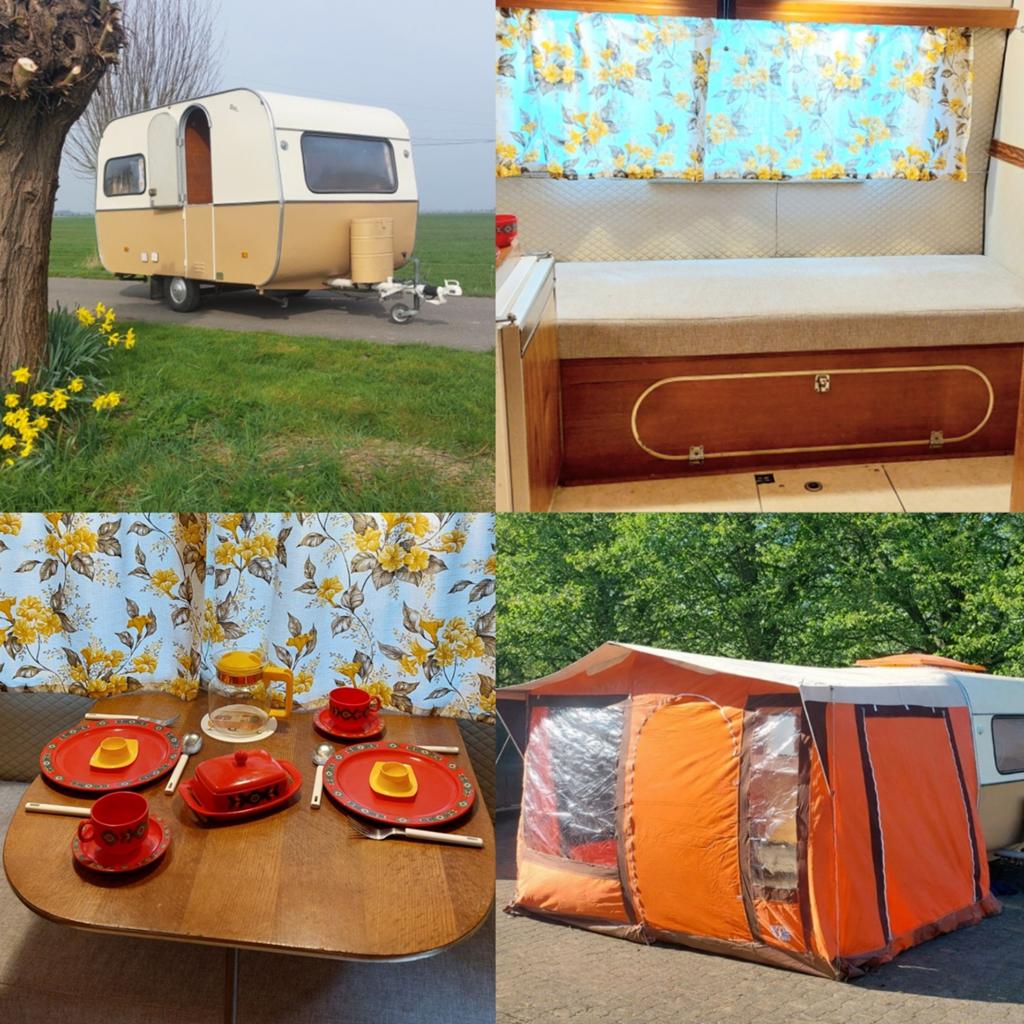 Opgeknapte gepimpte vintage retro caravan prima staat, Overige merken, Tot en met 2, Bedrijf, Treinzit