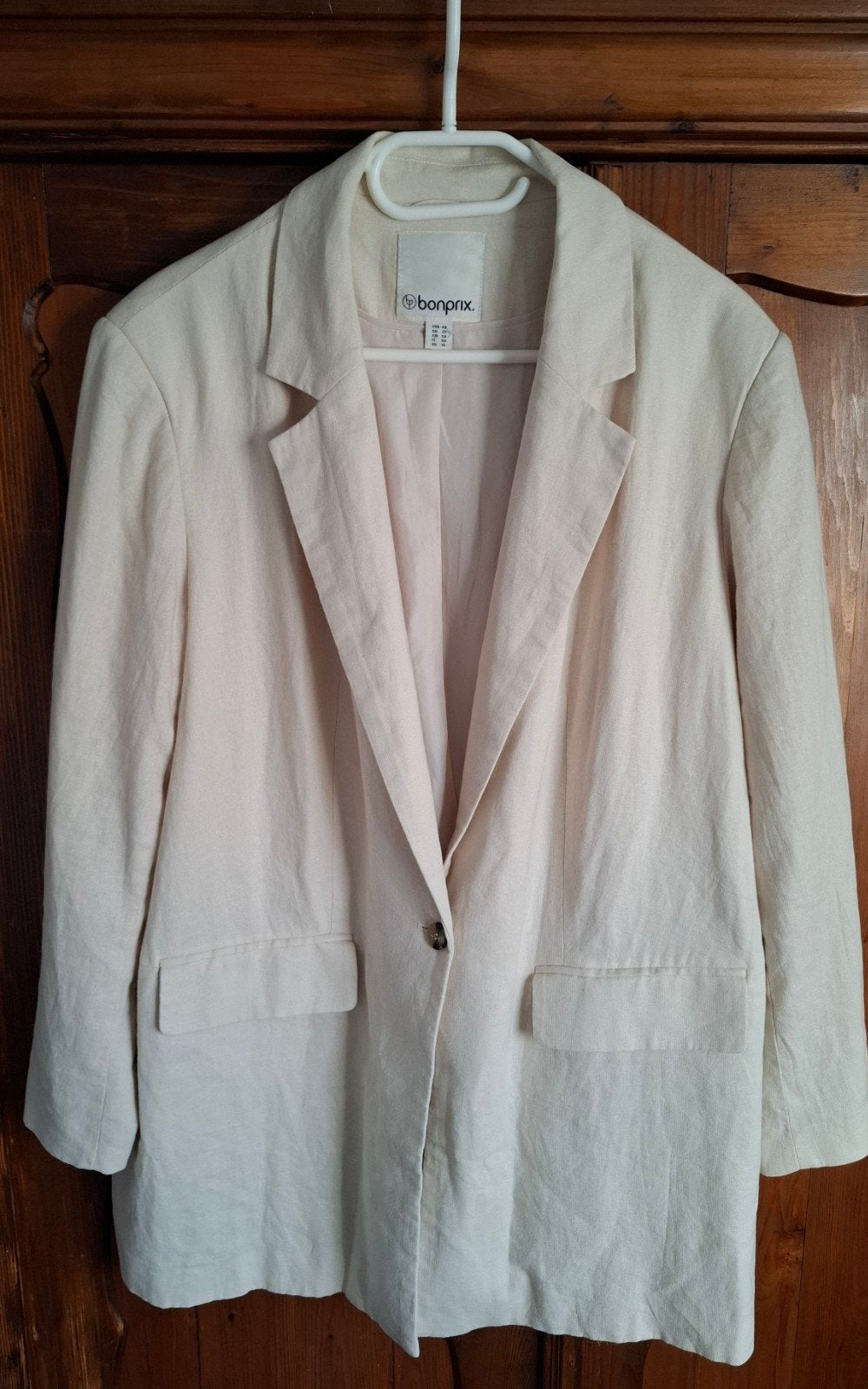 Beige linnen blazer maat 48, nieuw, Kleding | Dames, Bonprix, Beige, Maat 46/48 (XL) of groter, Nieuw