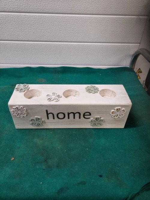 waxinelichthouder blok met bloemen, Huis en Inrichting, Ophalen of Verzenden, 'T Olde Gre-j, Info@toldegrej.nl, Endepoelstraat 20f Didam