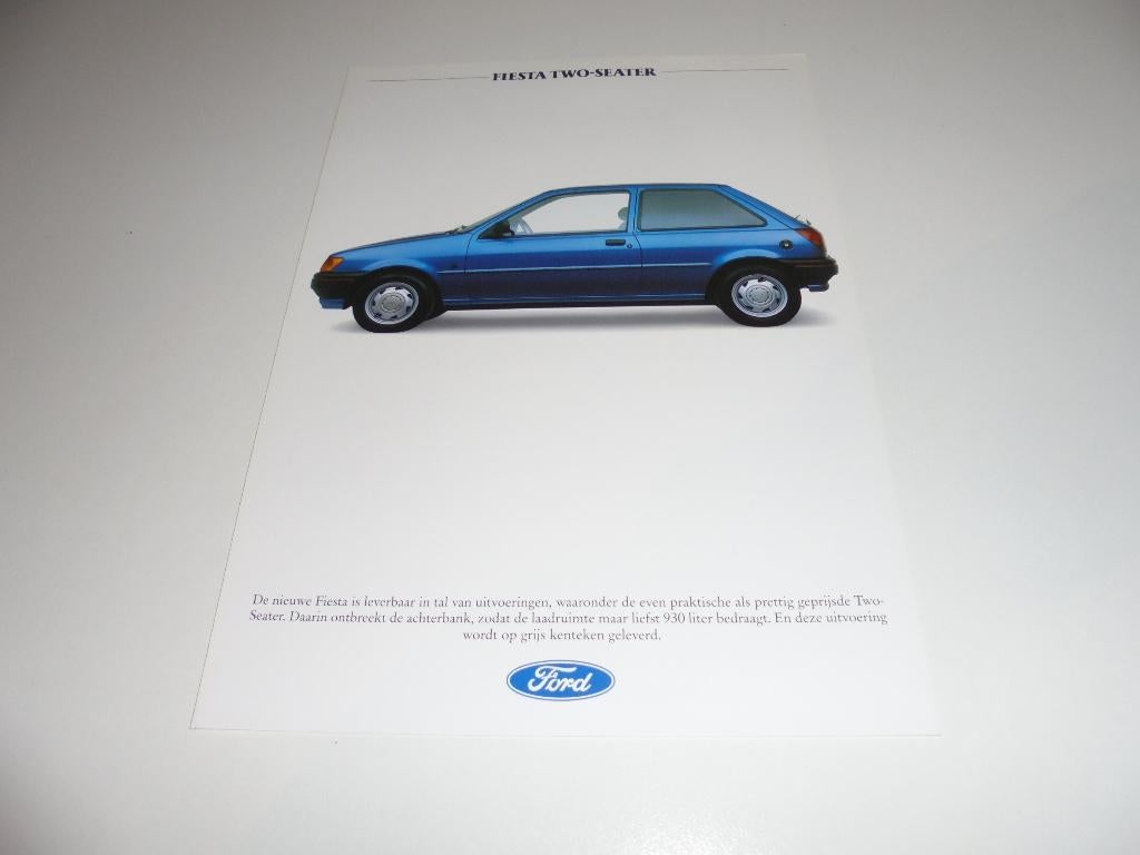 leaflet Ford Fiesta Van  1990, Ophalen of Verzenden, Nieuw, Ford