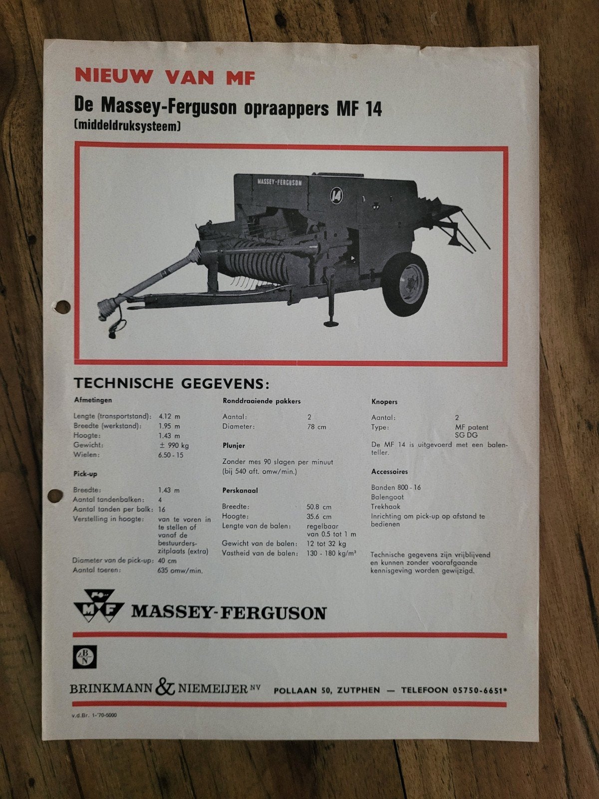 tractor folder Massey Ferguson 14 opraappers, Ophalen of Verzenden